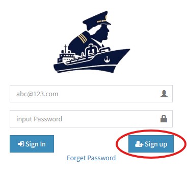 Registration form screenshot